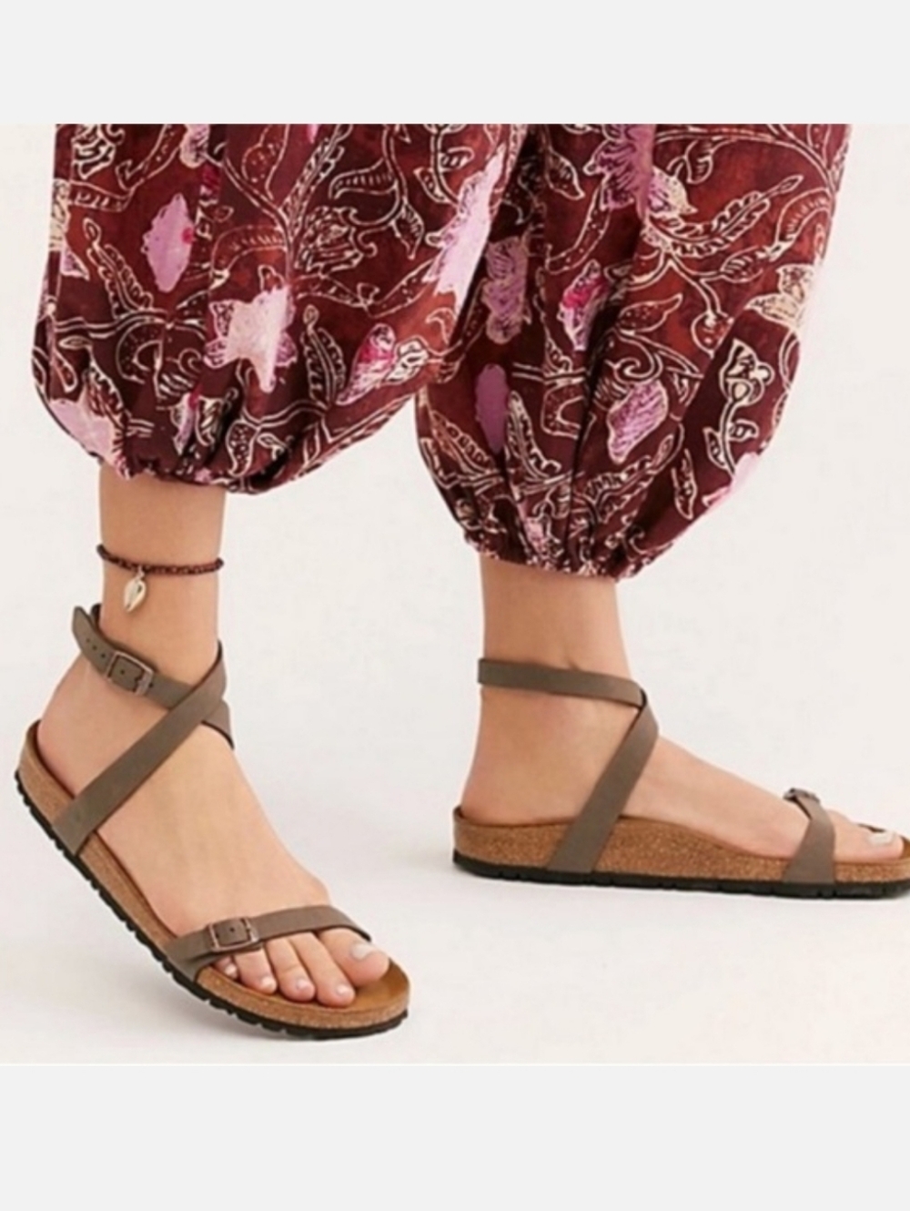 Birkenstock Yara ankle strap sandals brown leather Size 39